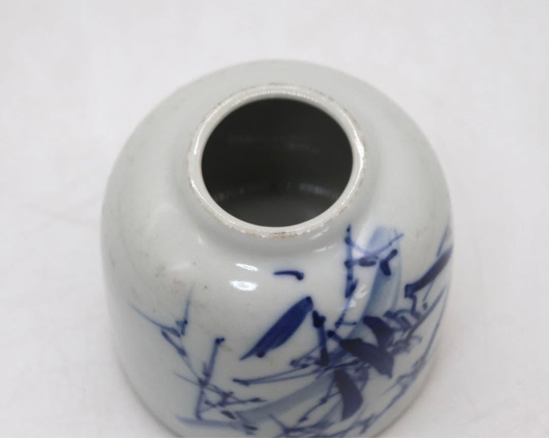 中国　民国期　染付竹紋水滴　江西磁業公司　送料込み0716