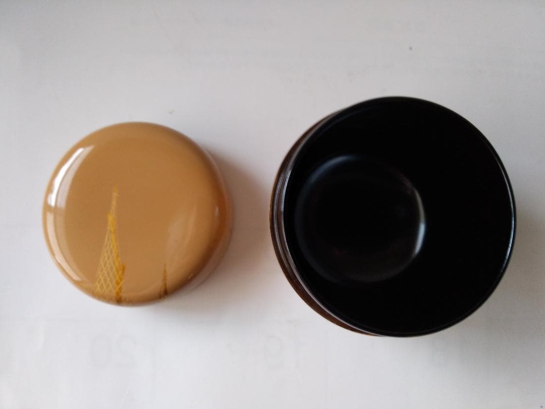 茶道具 茶器 白塗 干網蒔絵 中棗 牧田芳祥 作 漆器 抹茶 棗 共箱 美品