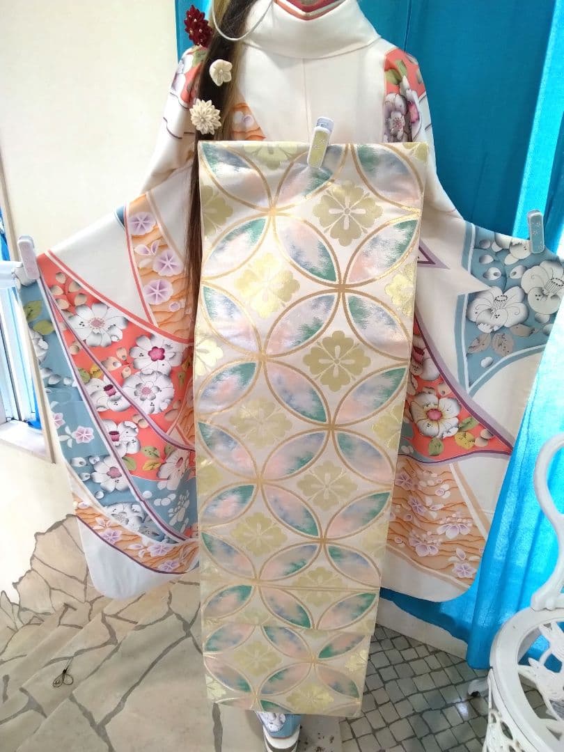 【新春】振袖フルセット、上質正絹振袖成人式、重ね衿、帯揚げ帯締め、西陣袋帯、襦袢