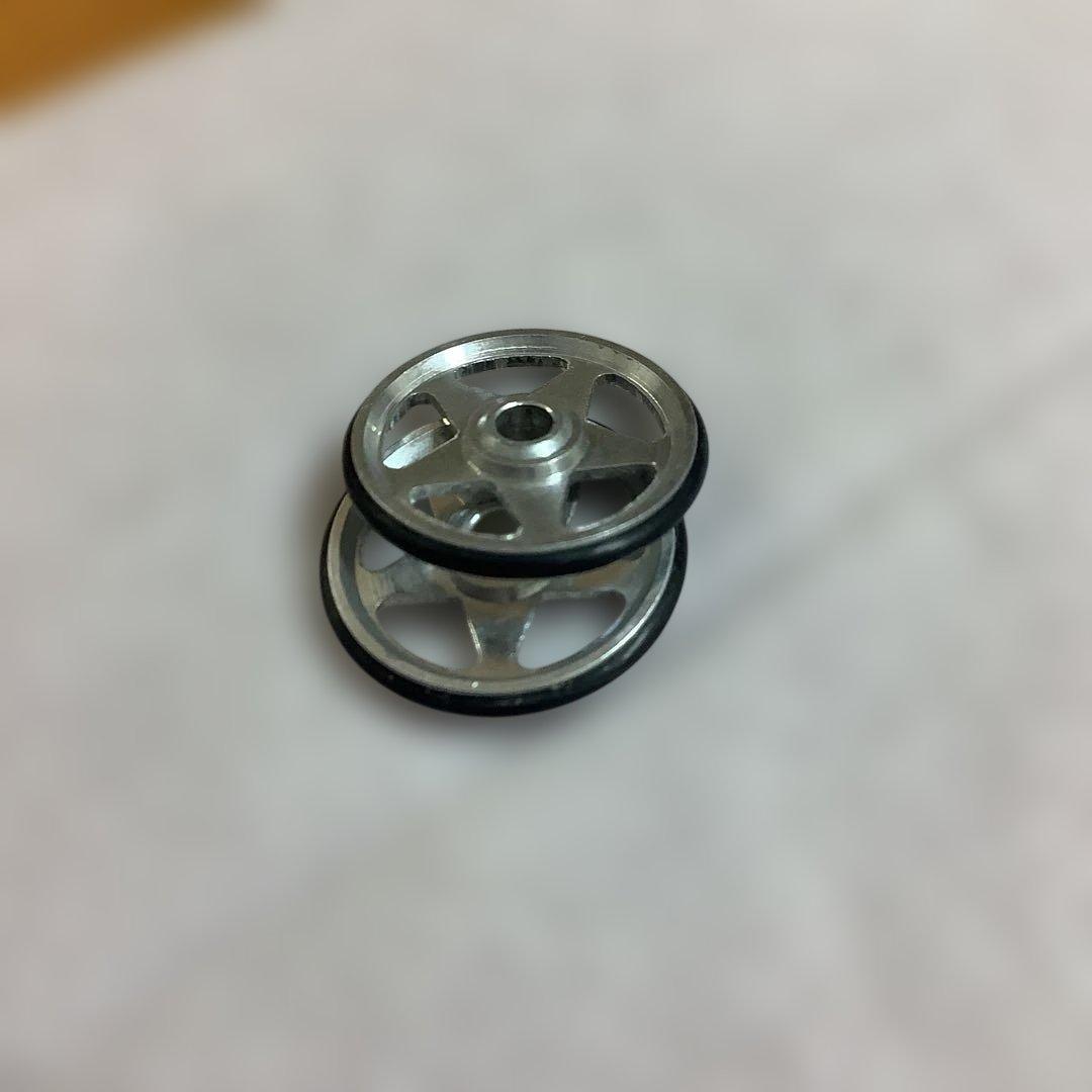 ミニ四駆19mmゴムリングアルミローラー(5本スポーク)直付けローラー(超希少)