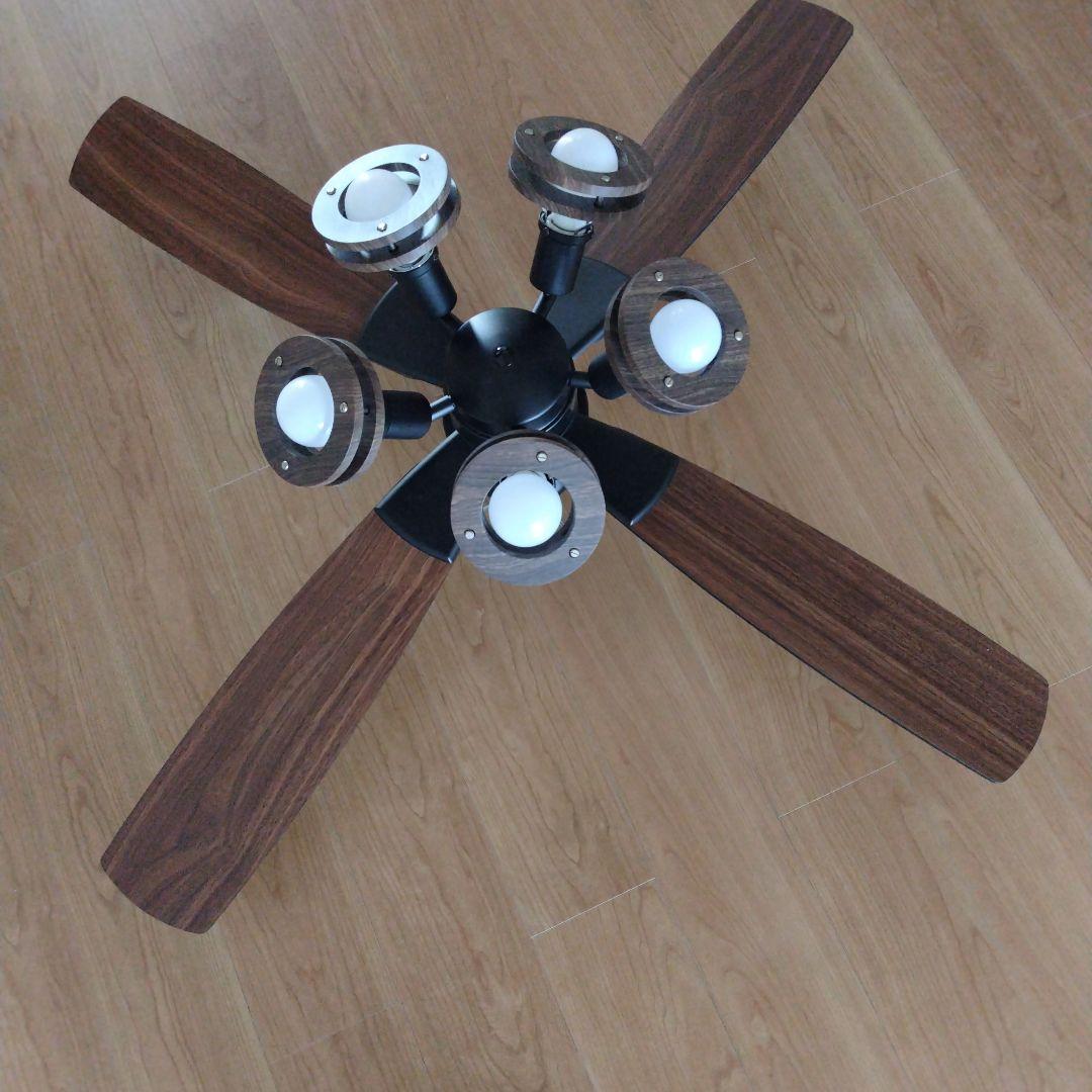 モダンシーリングファン ダークブラウン 5灯