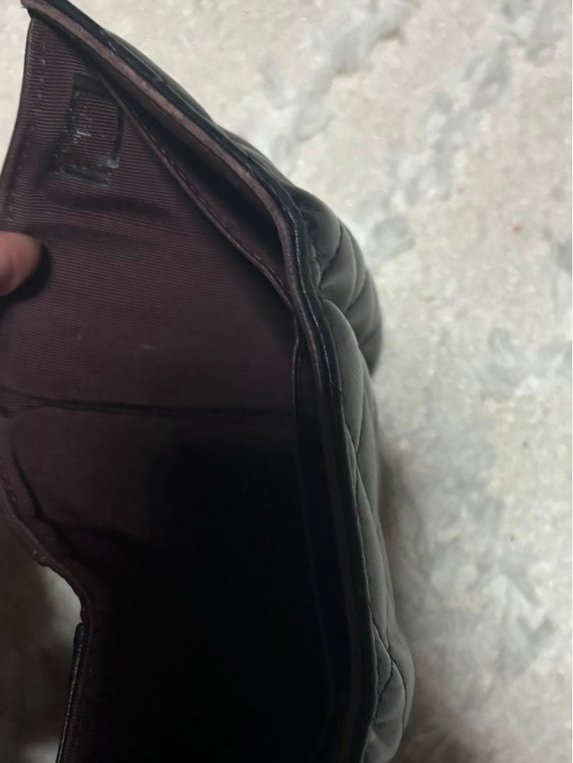 CHANEL ブラック 三つ折り財布