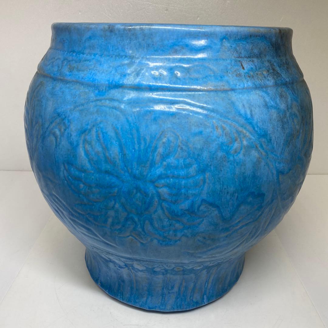 専用　中国美術唐草彫均窯　大花瓶　共箱　高さ30㎝　東Y7-0404☆2Fタサオ