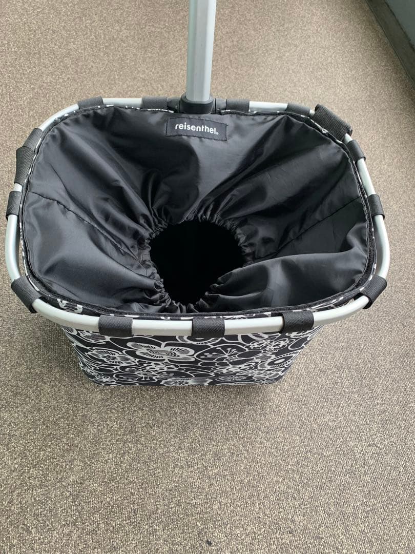 reisenthel 花柄キャリーカート ブラック・ホワイト➕エコバッグセット