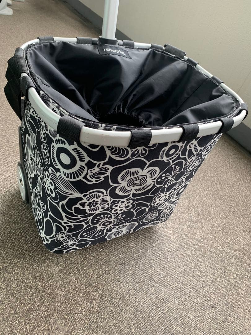 reisenthel 花柄キャリーカート ブラック・ホワイト➕エコバッグセット