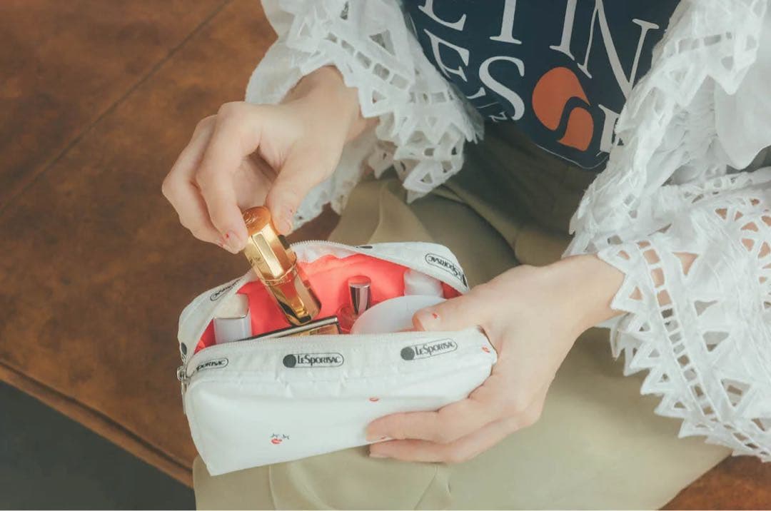 新品　レスポ　神崎恵コラボ　メイクアップポーチ　ハミングリップ　ホワイト　白