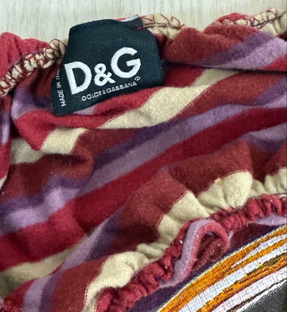 D&G ボーダー ノースリーブ タンクトップ シャツ ドルガバ