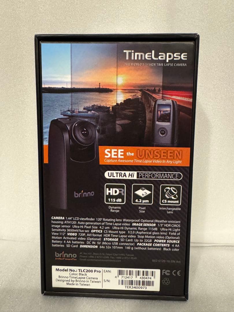 brinno TLC 200 Pro ビデオカメラ本体