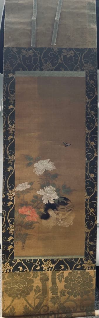 掛け軸　狩野常信 猫圖