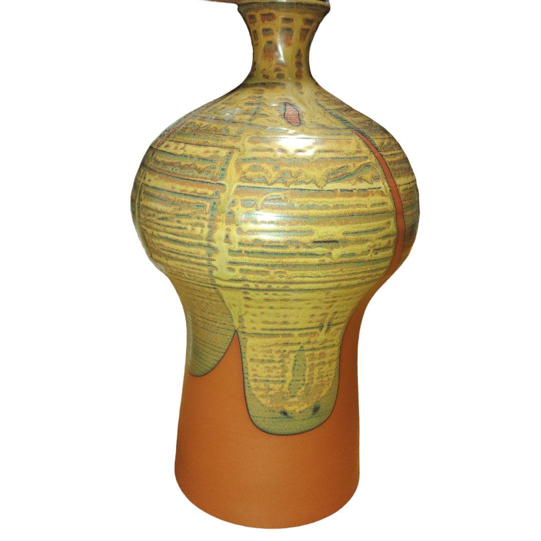 佐渡無名異焼　佐州窯　渡辺陶三　瓶子　高さ28cm