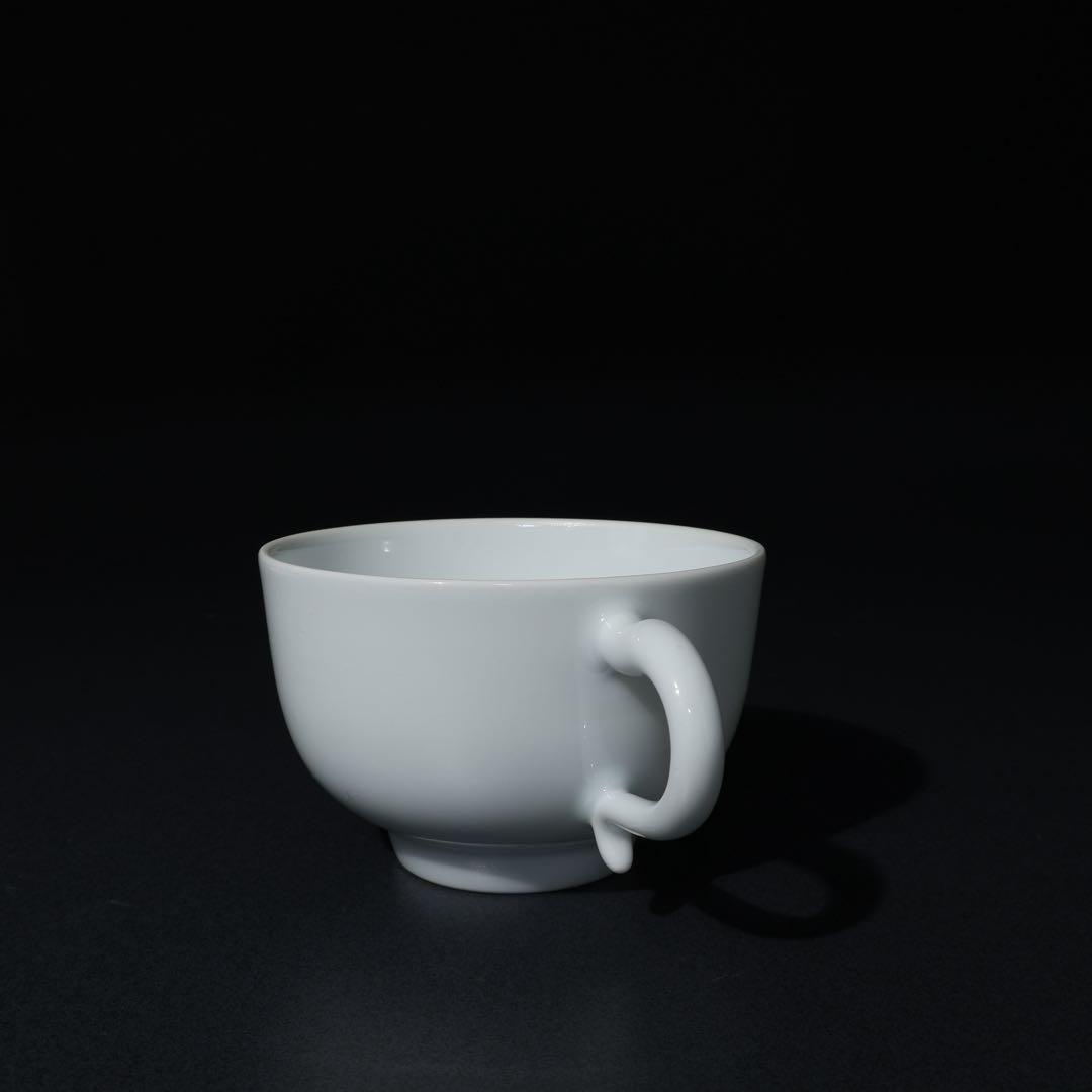 人間国宝　井上萬二　白磁紅茶碗５客　共箱　白無地　R1462ラ