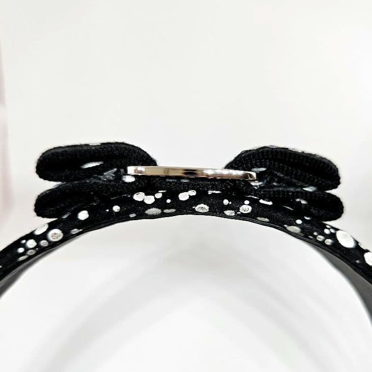 新品✨フェラガモ✨ヴァラリボン✨ドットカチューシャ✨ブラック✨シルバーペイント