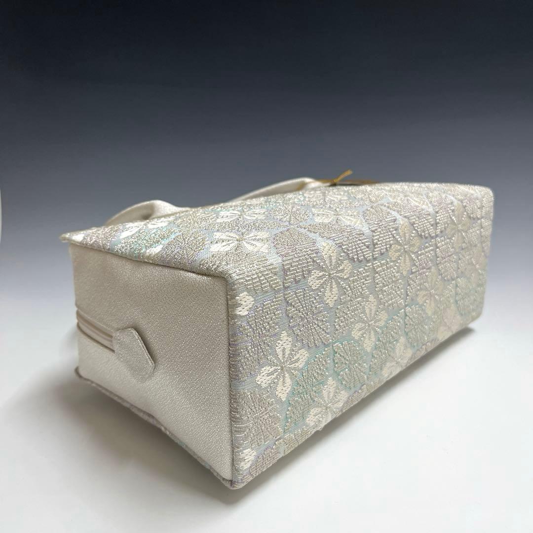 新品未使用品　京都 西陣織正絹帯地使用　利休バッグお茶席　25911