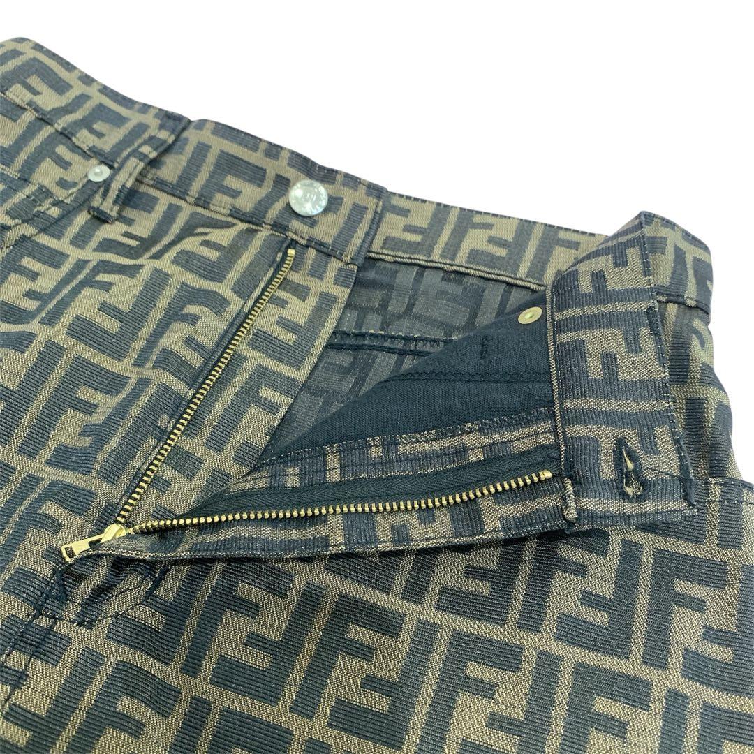 【美品】FENDI フェンディ ズッカ柄 スカート 大きいサイズ ひざ丈スカート