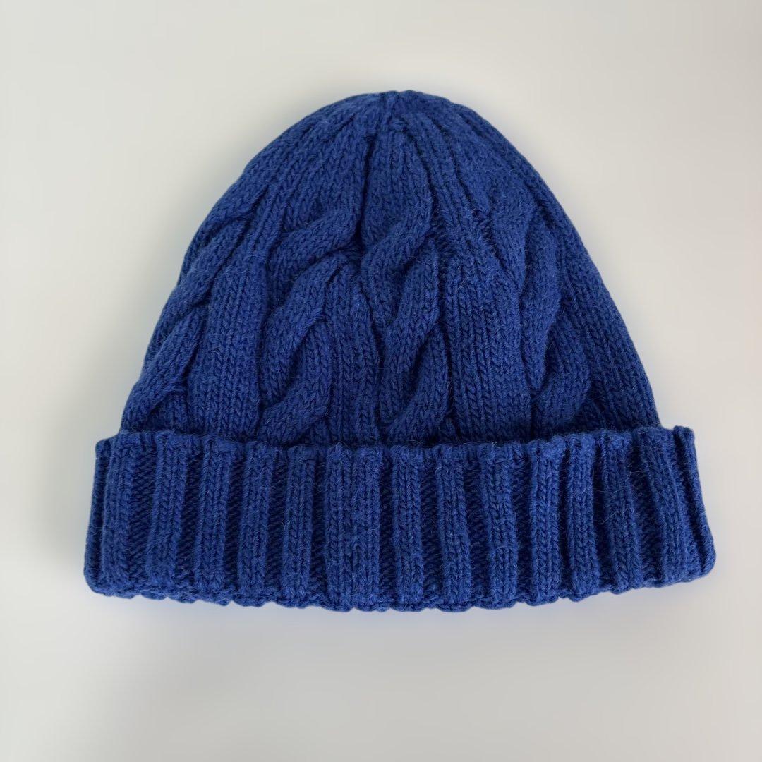 モンクレール　キッズ　ニット帽　ブルー　S unisex