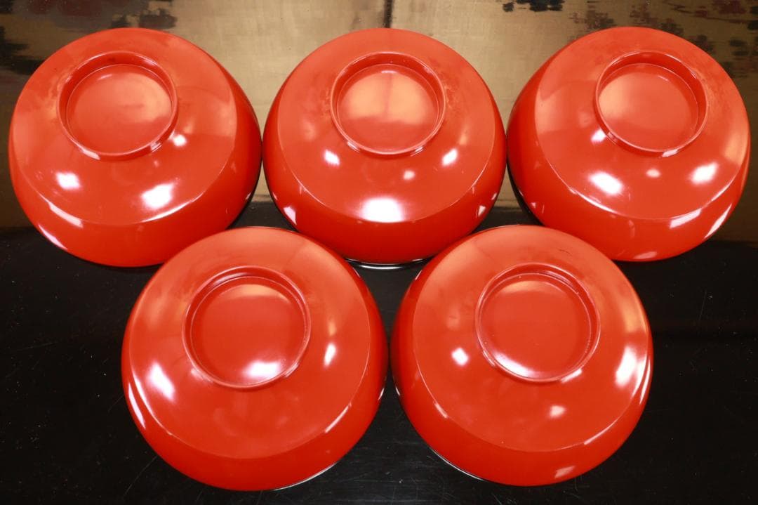 時代輪島塗　草花蒔絵　吸物椀　十客　木製　茶道具　懐石　菓子　BJ134