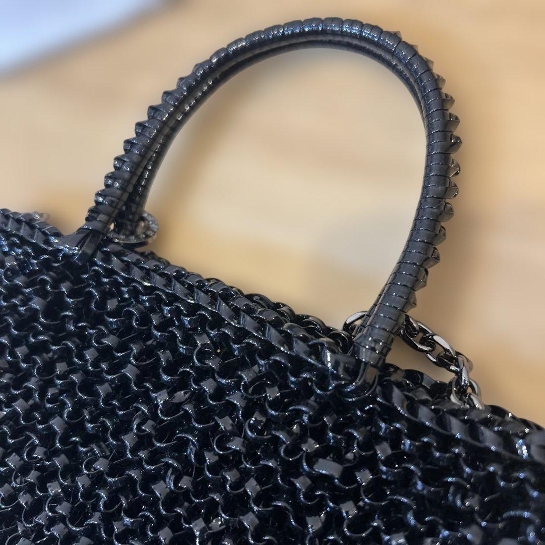 【未使用に近い】アンテプリマ ワイヤーバッグ ミニアトゥーラ エナメルブラック