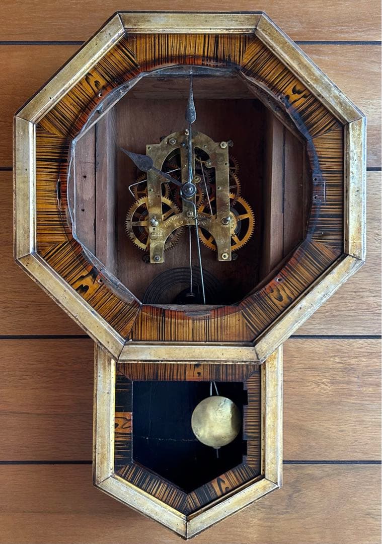 柱時計　掛時計　ゼンマイ　整備済　オーバーホール　レトロ　アンティーク　10