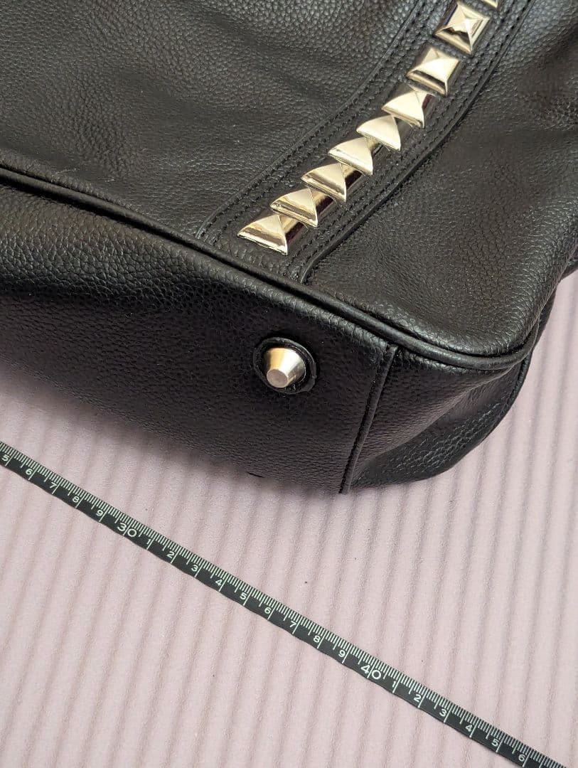 Roen ブラックドクロスタッズショルダーバッグ