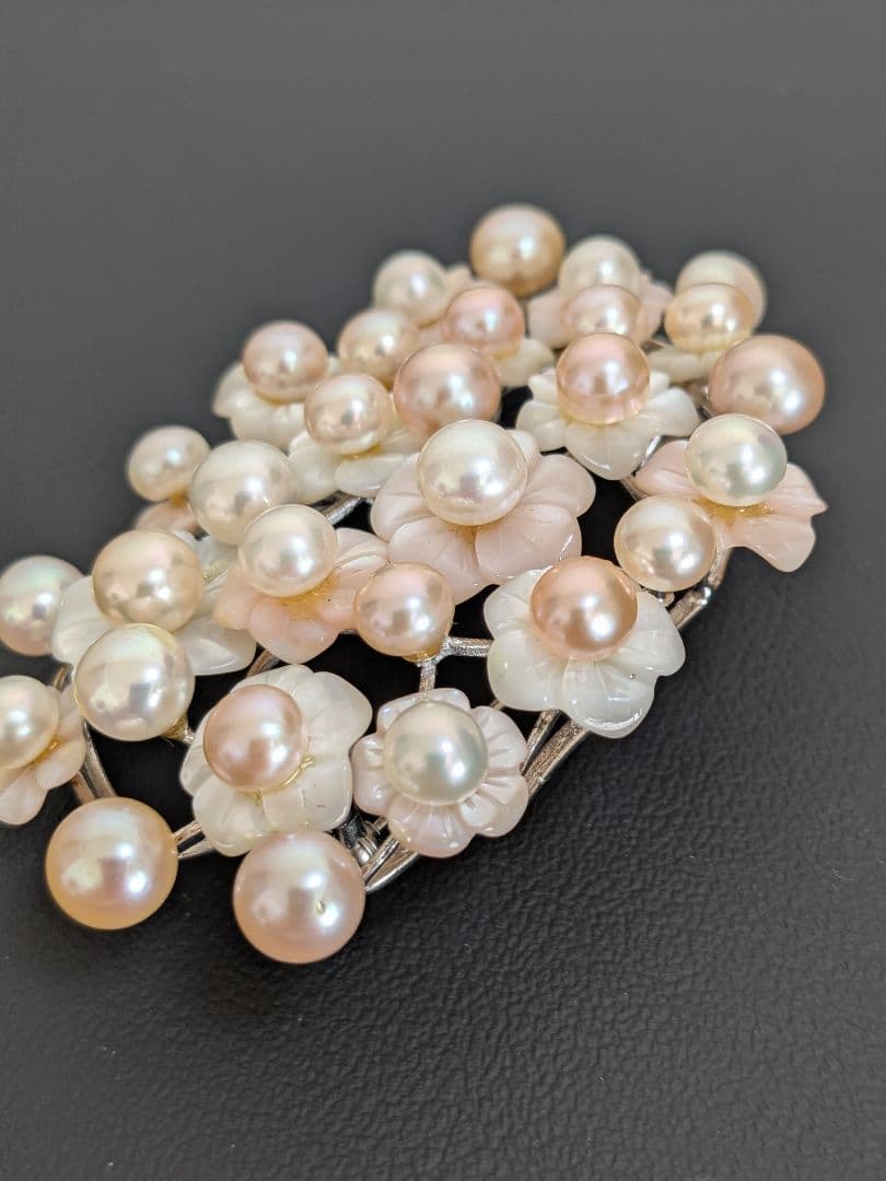K*G様 本真珠　パールブローチ　大振りサイズ　925刻印