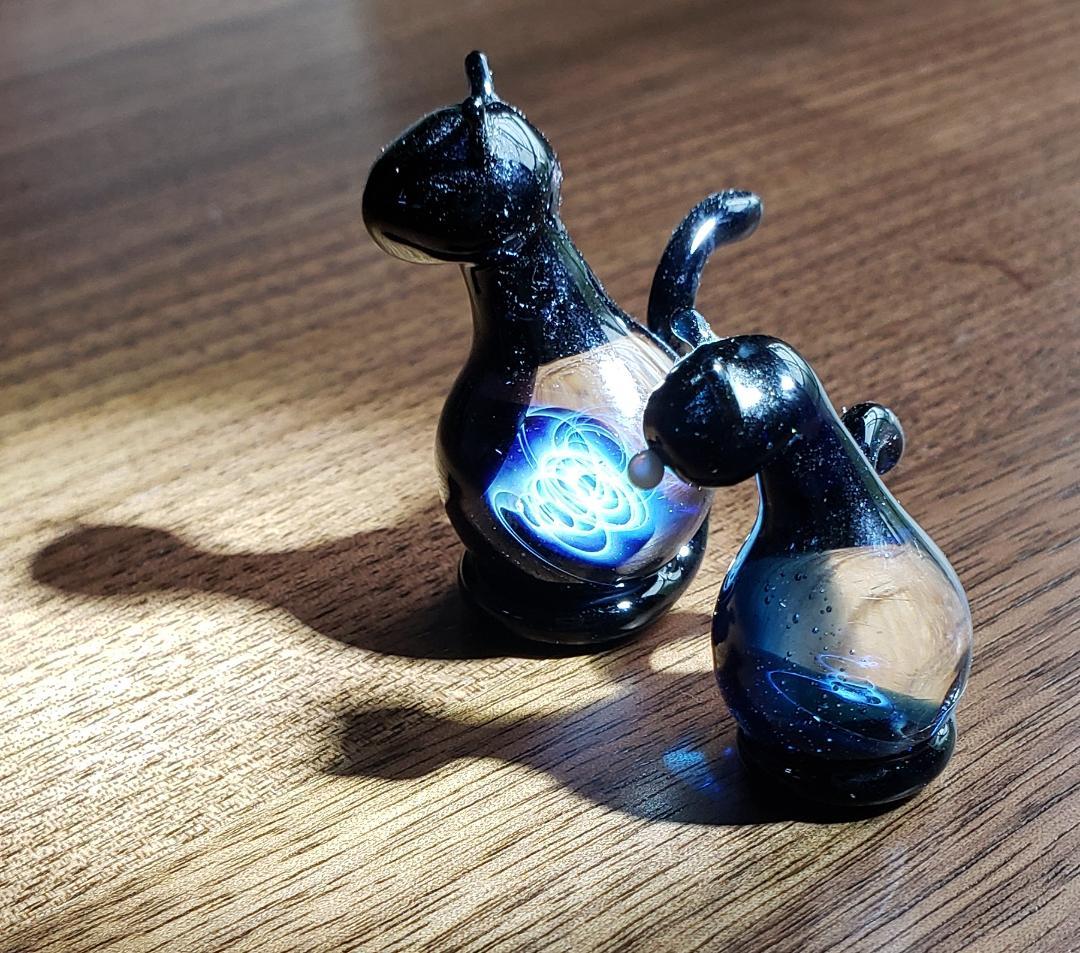 宇宙　ガラスの猫（ペア）