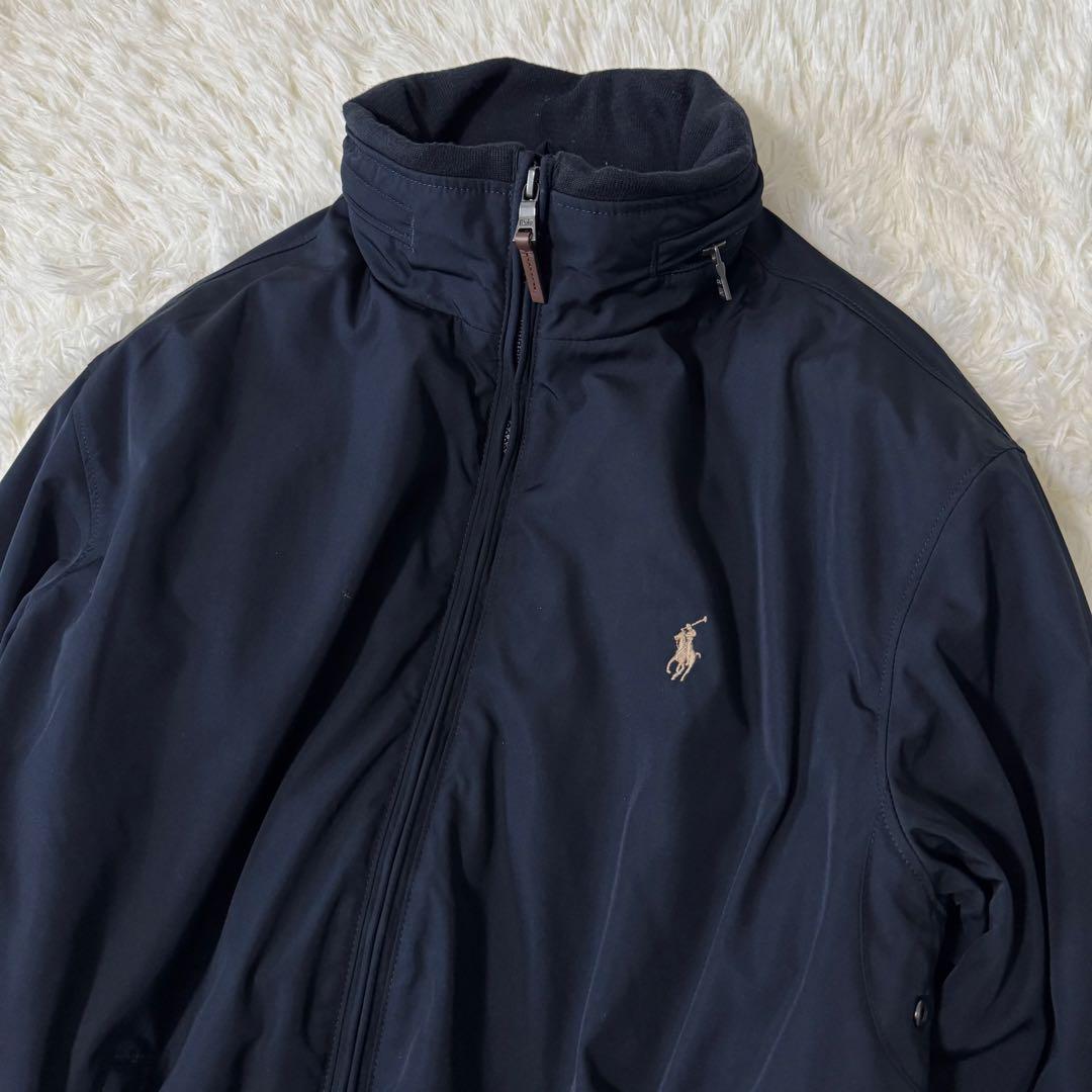 美品✨ポロラルフローレン 中綿ブルゾン メンズ L サイズ ポニー刺繍 ネイビー