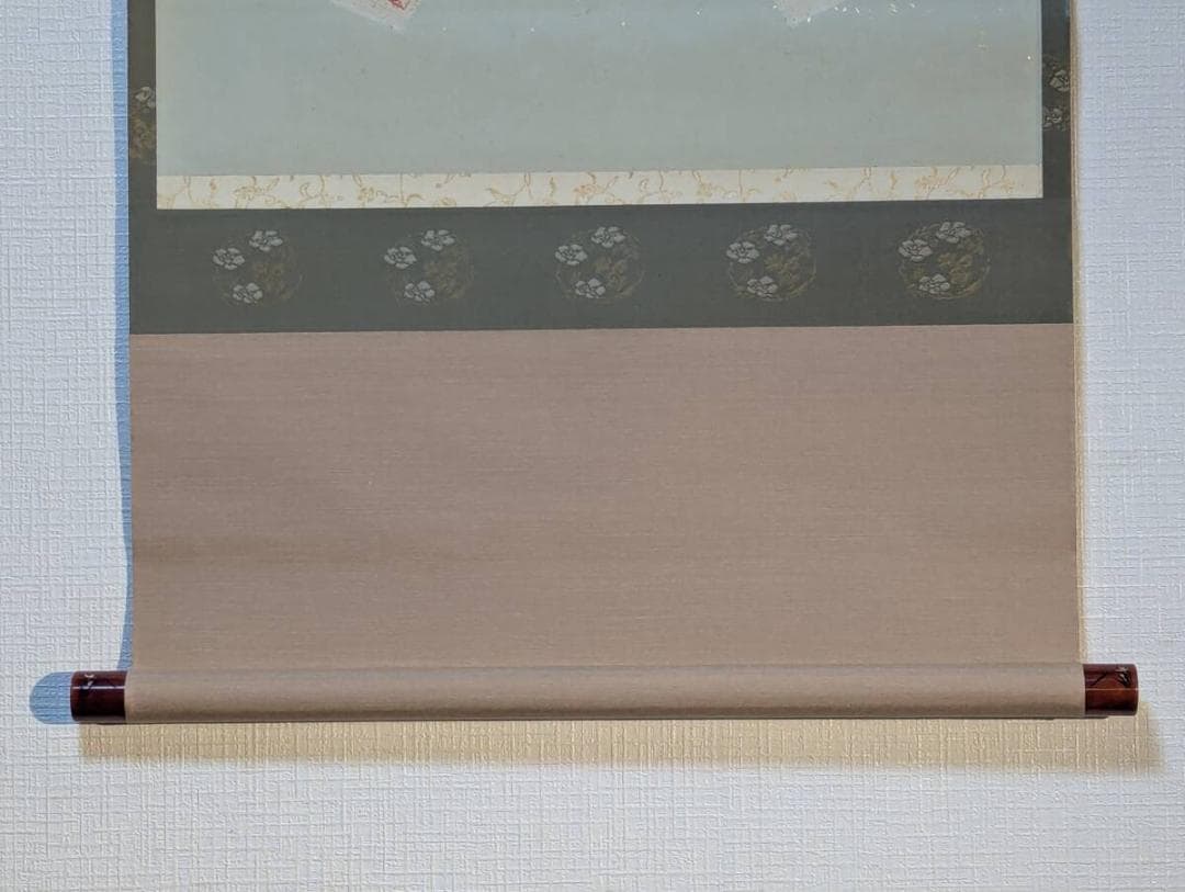 【真作】掛軸　扇面和歌書　気品ある金砂子装飾　雅趣溢れる一品　T123