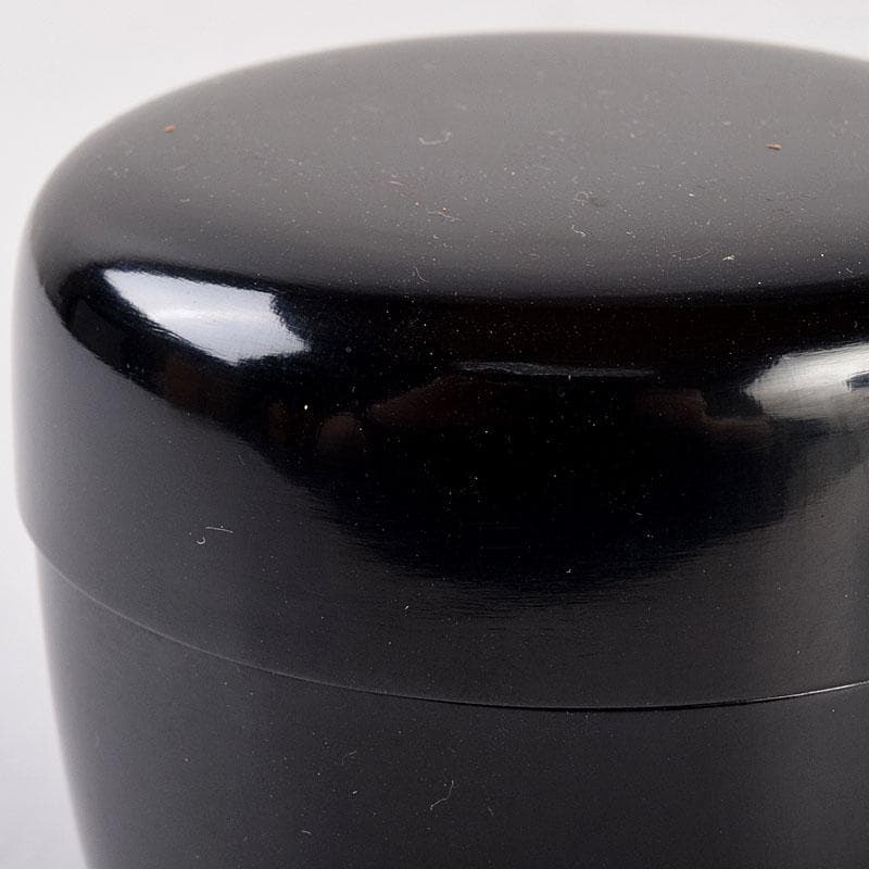 jingo茶道具　黒漆　棗　仕覆付　花押入り時代箱　V　8401