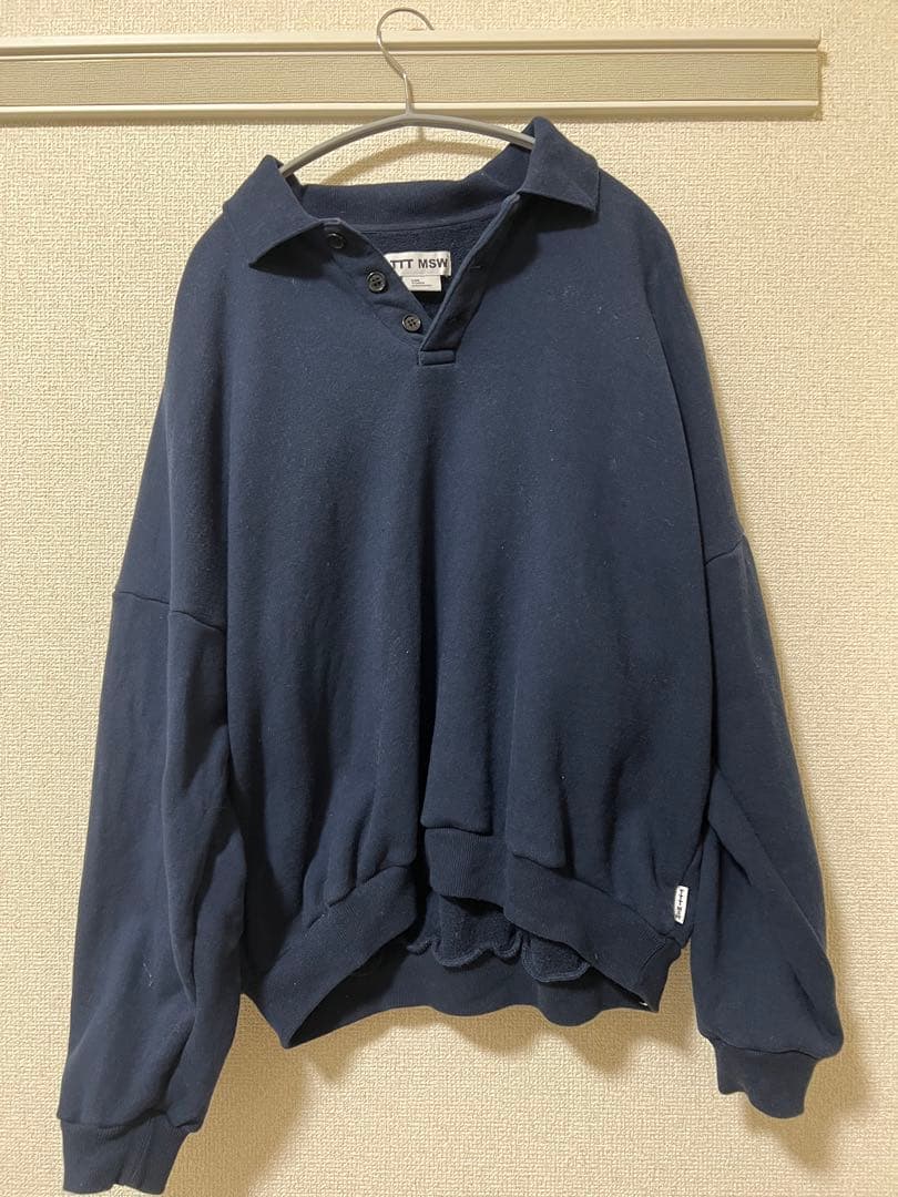 TTT MSW ネイビー 長袖ポロシャツ Sサイズ