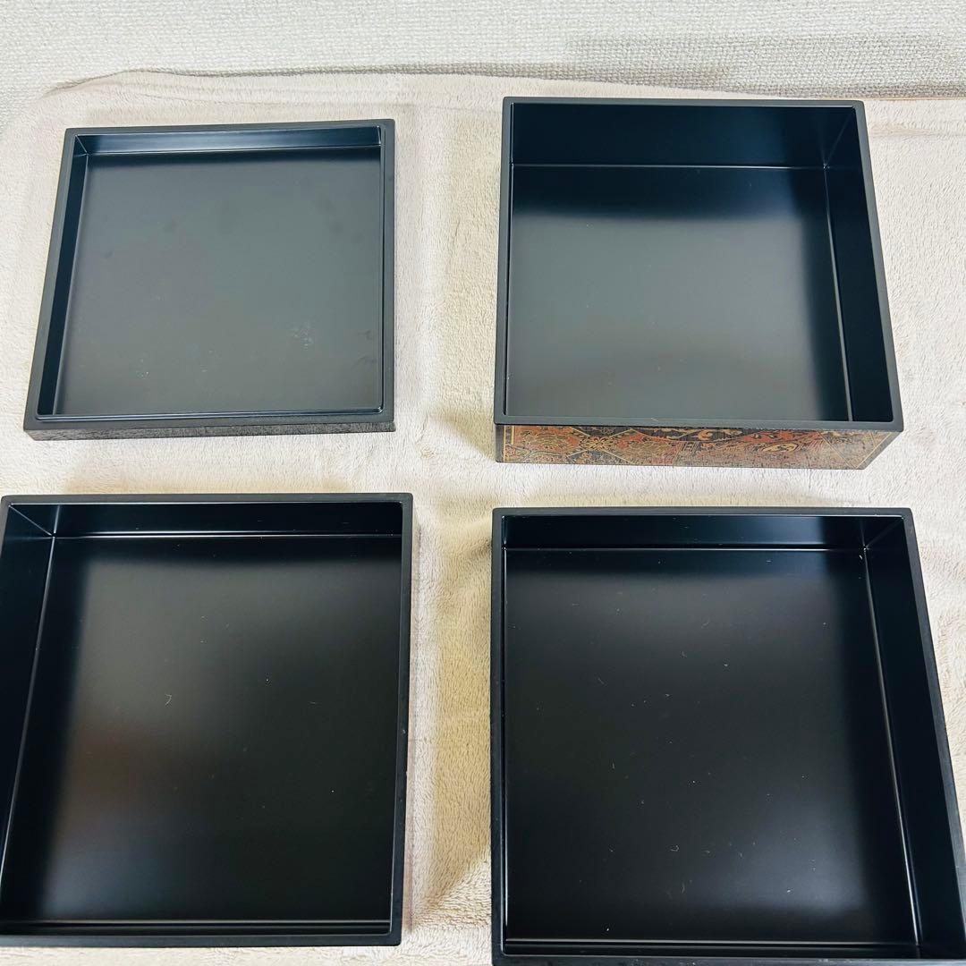 【新品未使用】山中漆器　3段重箱　正倉院風蒔絵重箱　伝統工芸　高級　金彩