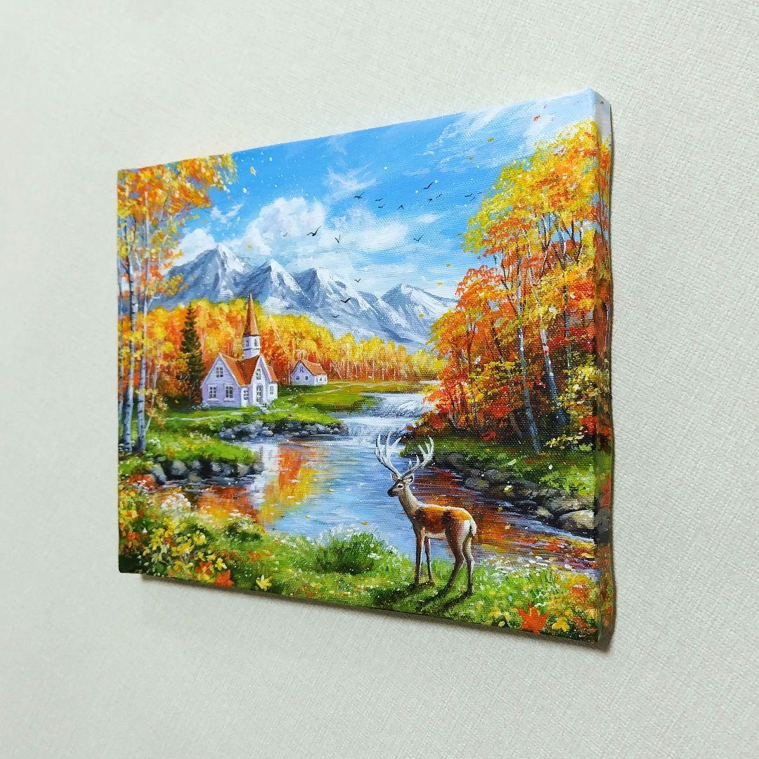 そ*る様 【秋の訪れ】アクリル画 F3 風景画 絵画