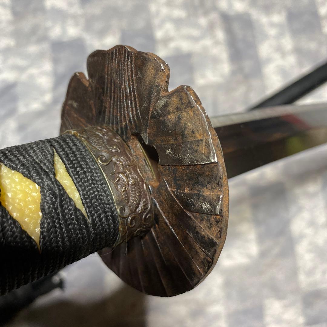 模造刀大刀 黒柄 扇鉄丸鍔 黒鞘