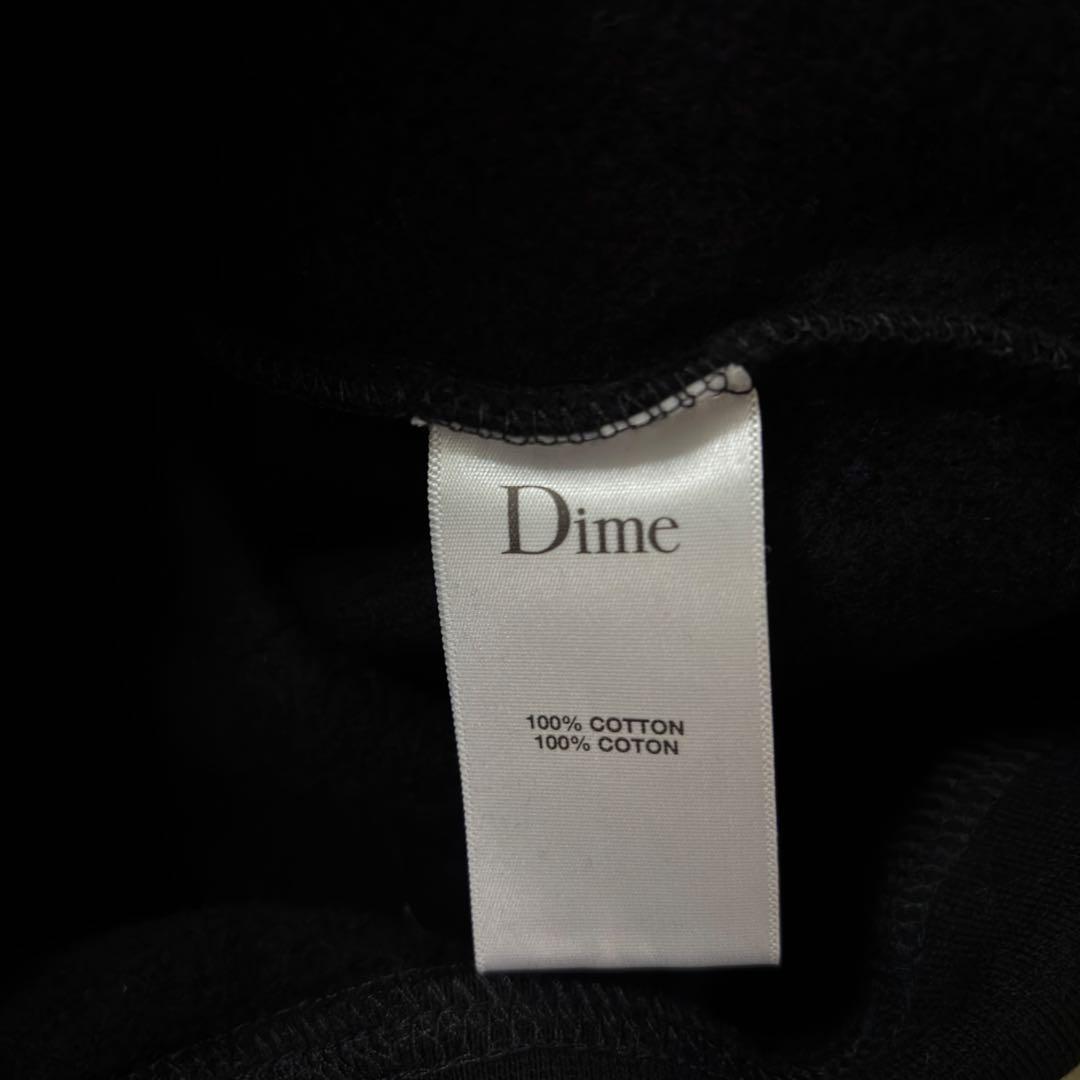 Dime クラシックロゴ 刺繍 パーカー 黒 M ブラック同色ロゴ ダイム 完売