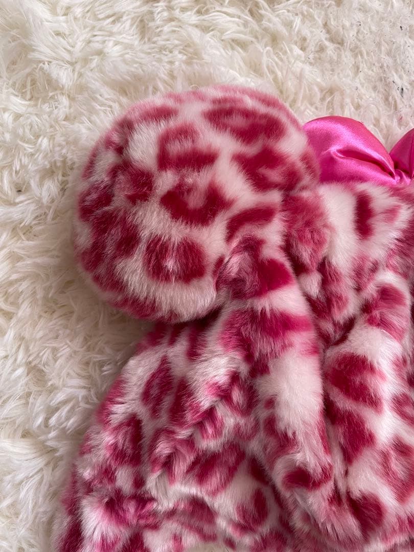 ディズニー ミニー　ヒョウ柄　ファンキャップ　ピンク