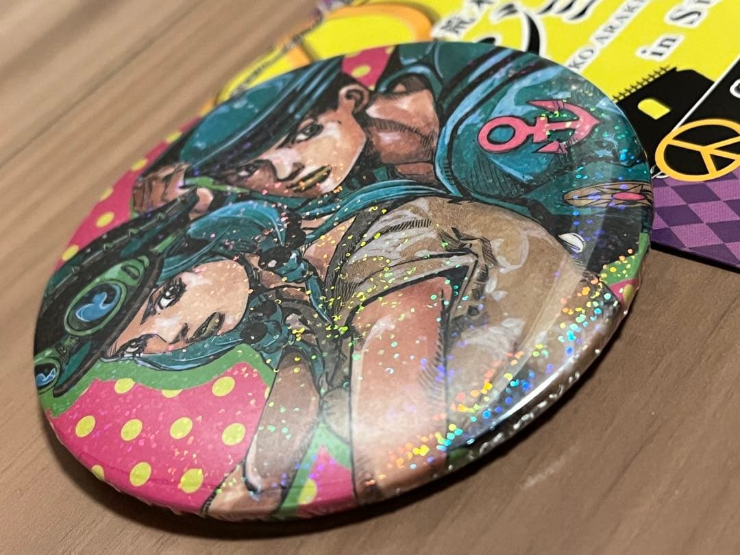 新品 ジョジョ展 コレクション 缶バッジ 東方定助 広瀬康穂 ホログラム レア