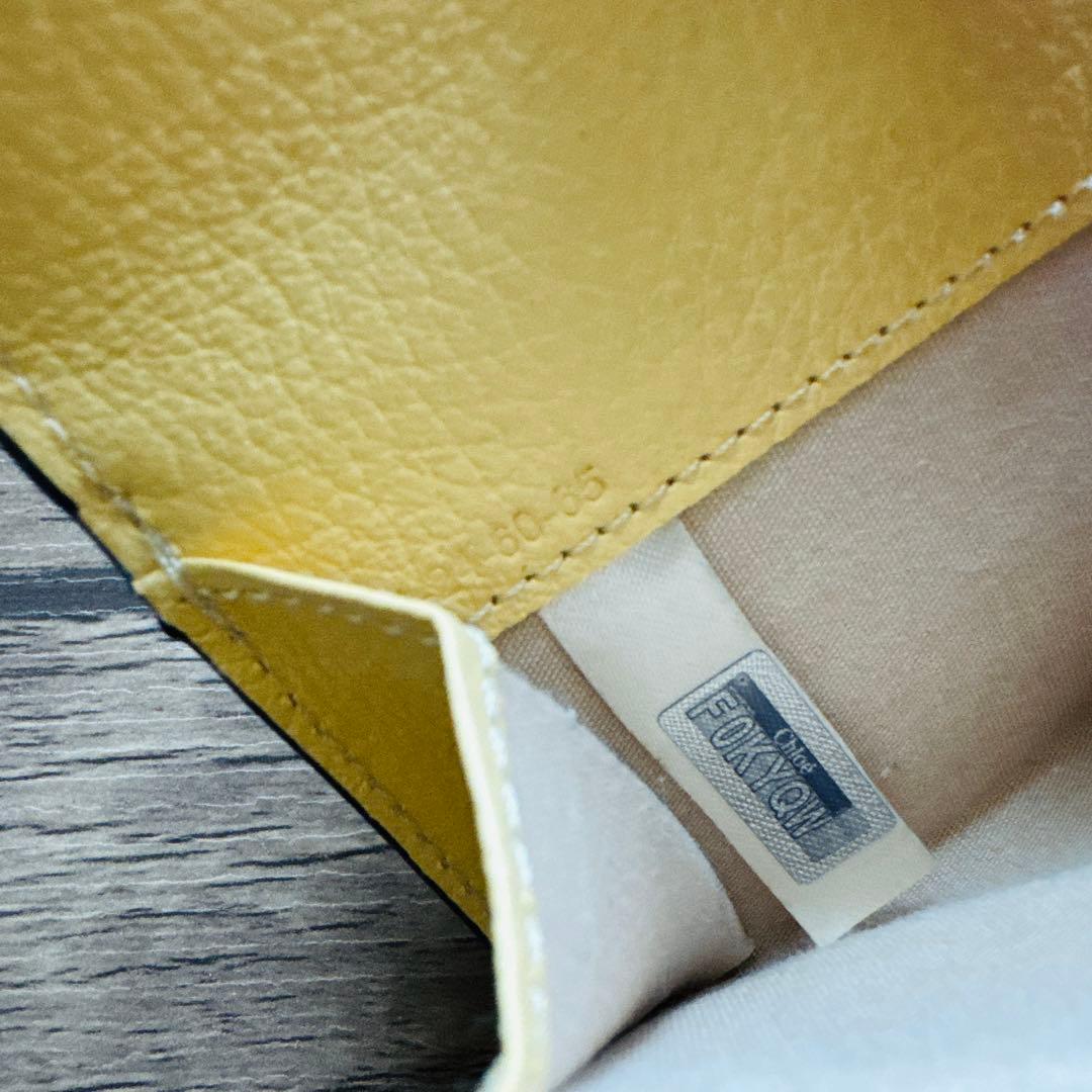 未使用Chloe 財布 ミニ トリフォールド イエロー アルファベット 三つ折り