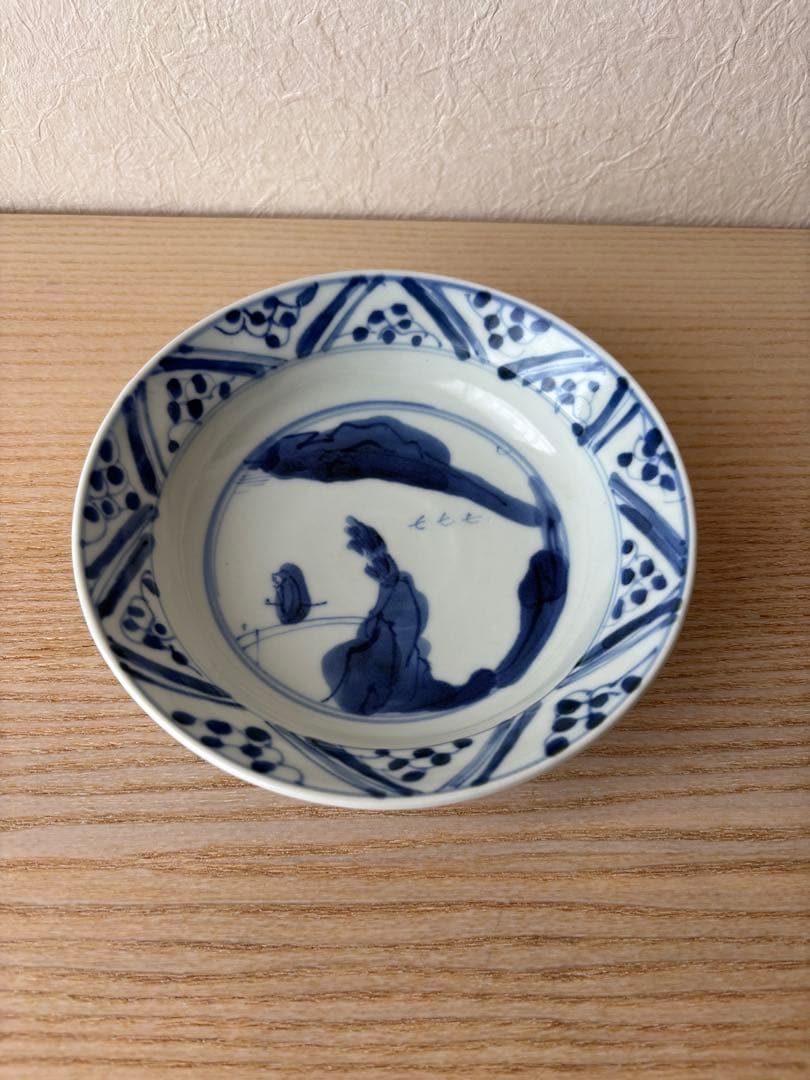 中尾郁夫の染付山水なます皿