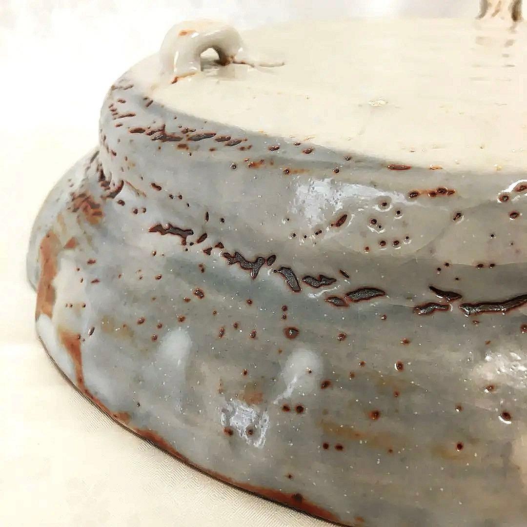 美濃焼 　志野焼　 大皿　桐箱付き　田中源也/作　A5787