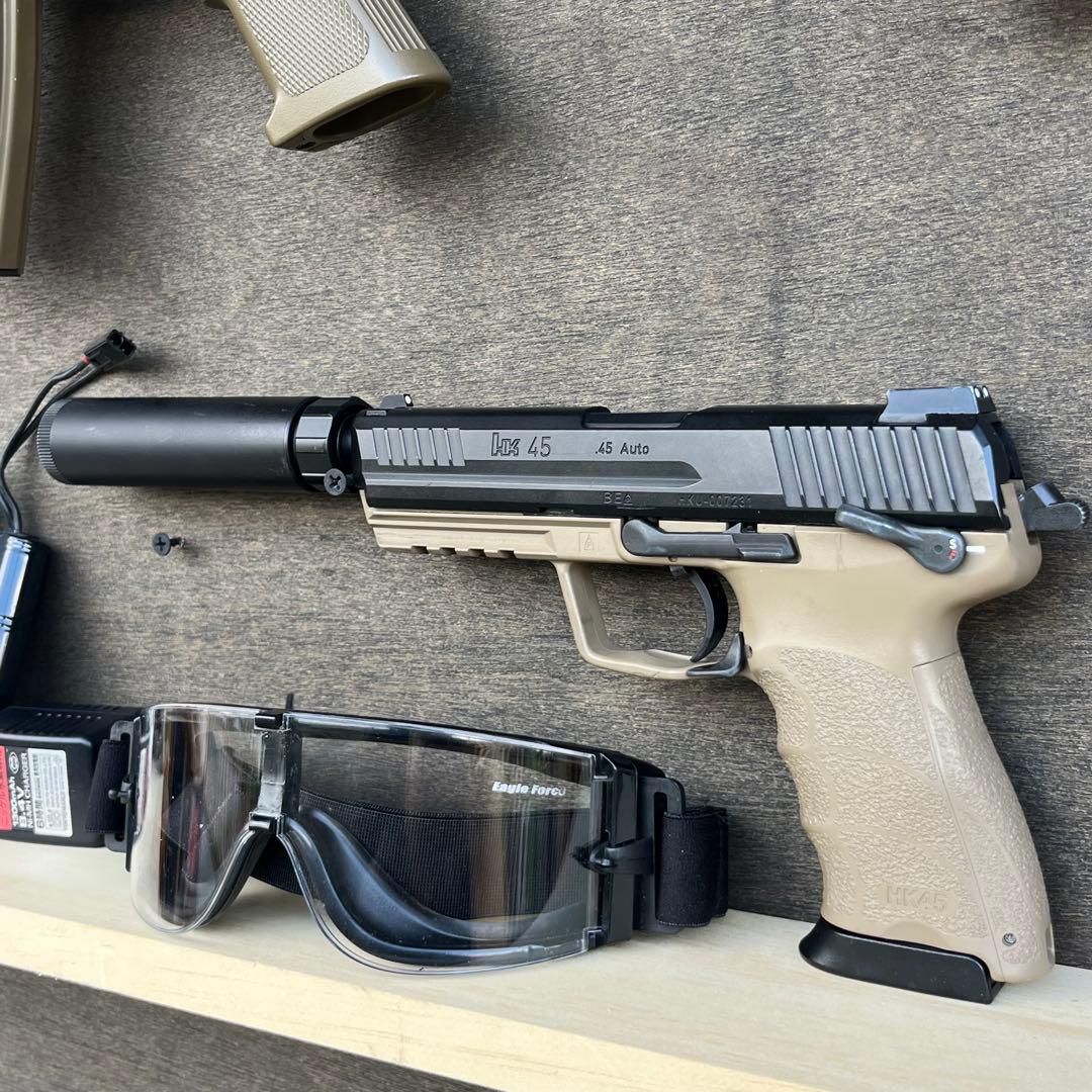 東京マルイ　SCAR-L 次世代電動ガン タンカラー HK45付属共に中古