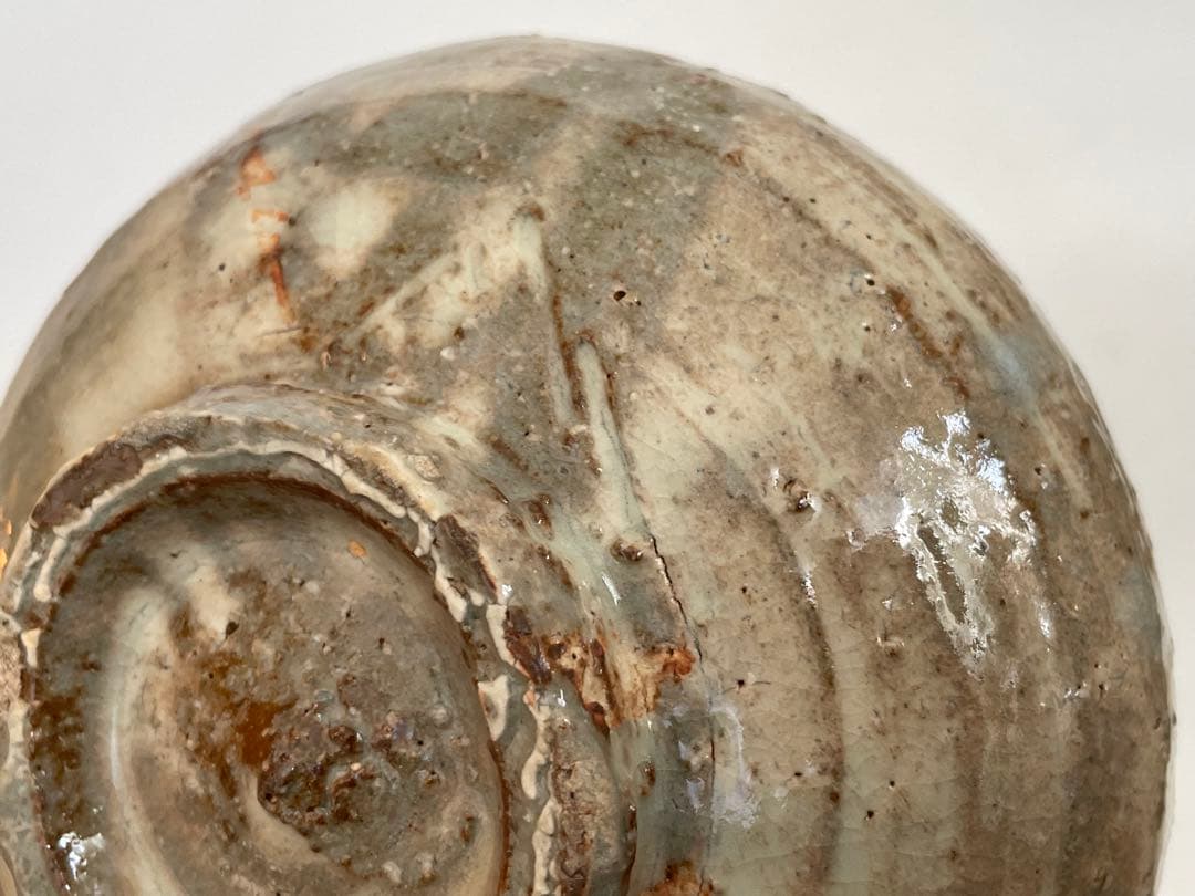 陶芸家　岡部嶺男　粉引　塩筍茶碗　茶盌　抹茶碗　岡部美喜識箱　加藤唐九郎