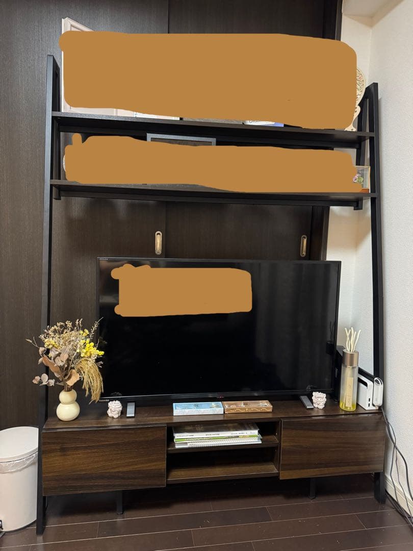 【たけのこ】木製テレビボード オープンシェルフ付き