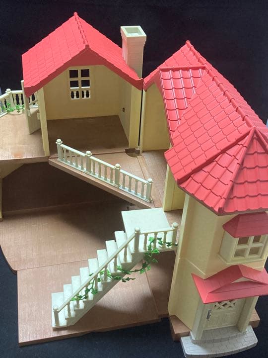 【値下げ】シルバニアファミリー　あかりの灯る大きなお家　家具付き　人形付き