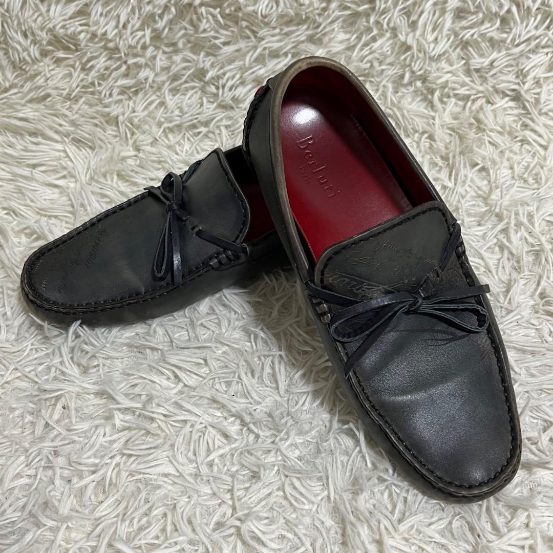 11407✨良品✨ベルルッティ カリグラフィ ドライビングシューズ ブラウン