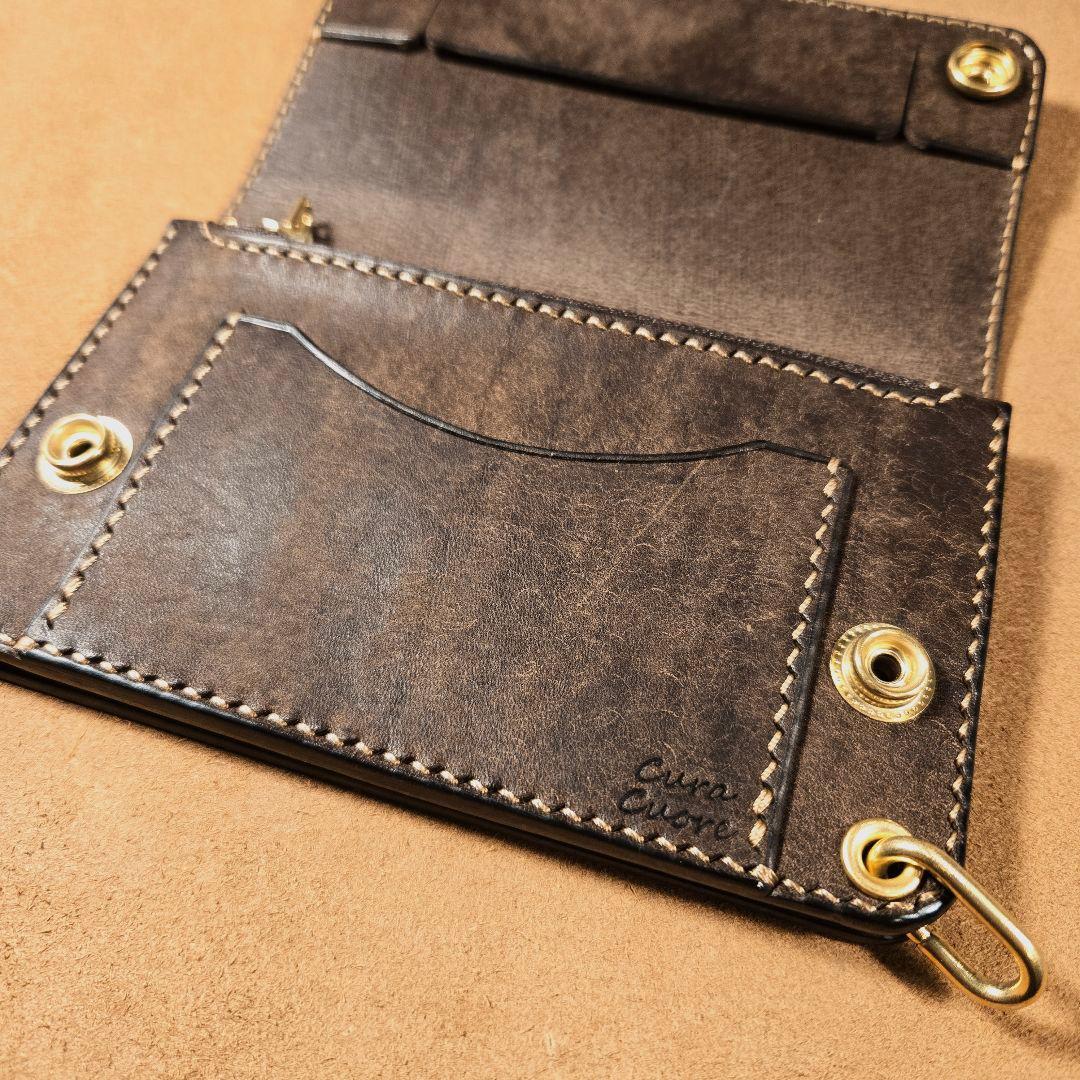 269ミドル トラッカーウォレット イタリアンレザーMARGOTダークブラウン