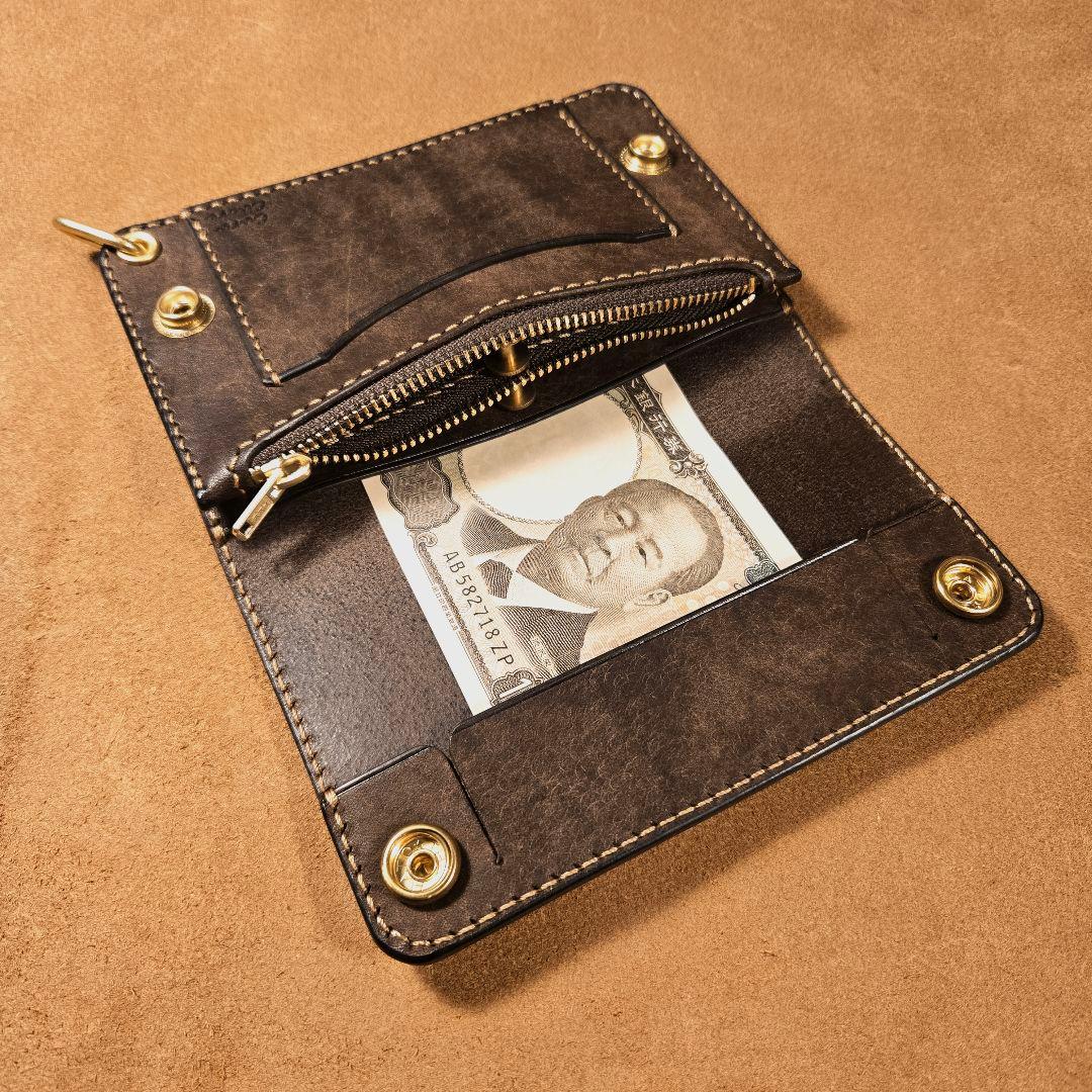 269ミドル トラッカーウォレット イタリアンレザーMARGOTダークブラウン