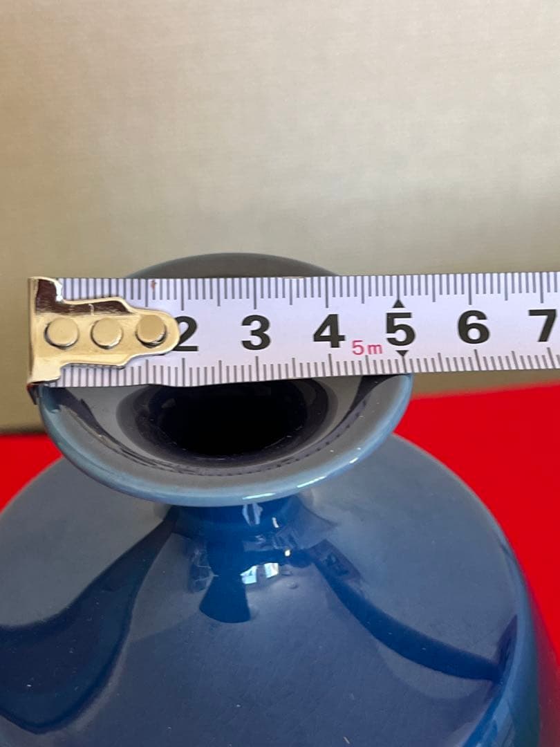 人間国宝 柳雨軒 三代 徳田八十吉 碧明釉 壺 管理T250 共箱 陶歴付