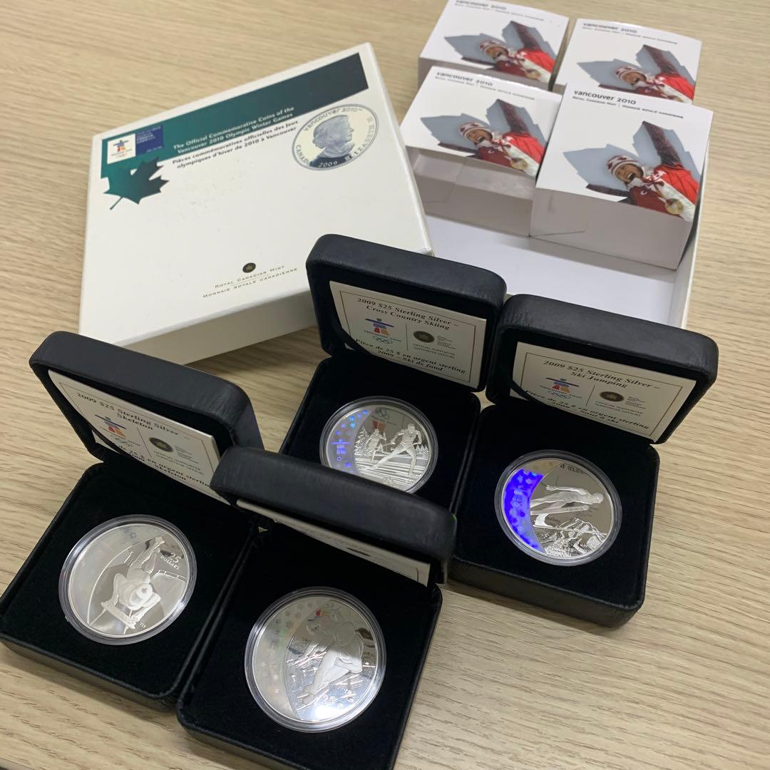 バンクーバー2010オリンピック 公式記念 25ドル ホログラム銀貨 4種