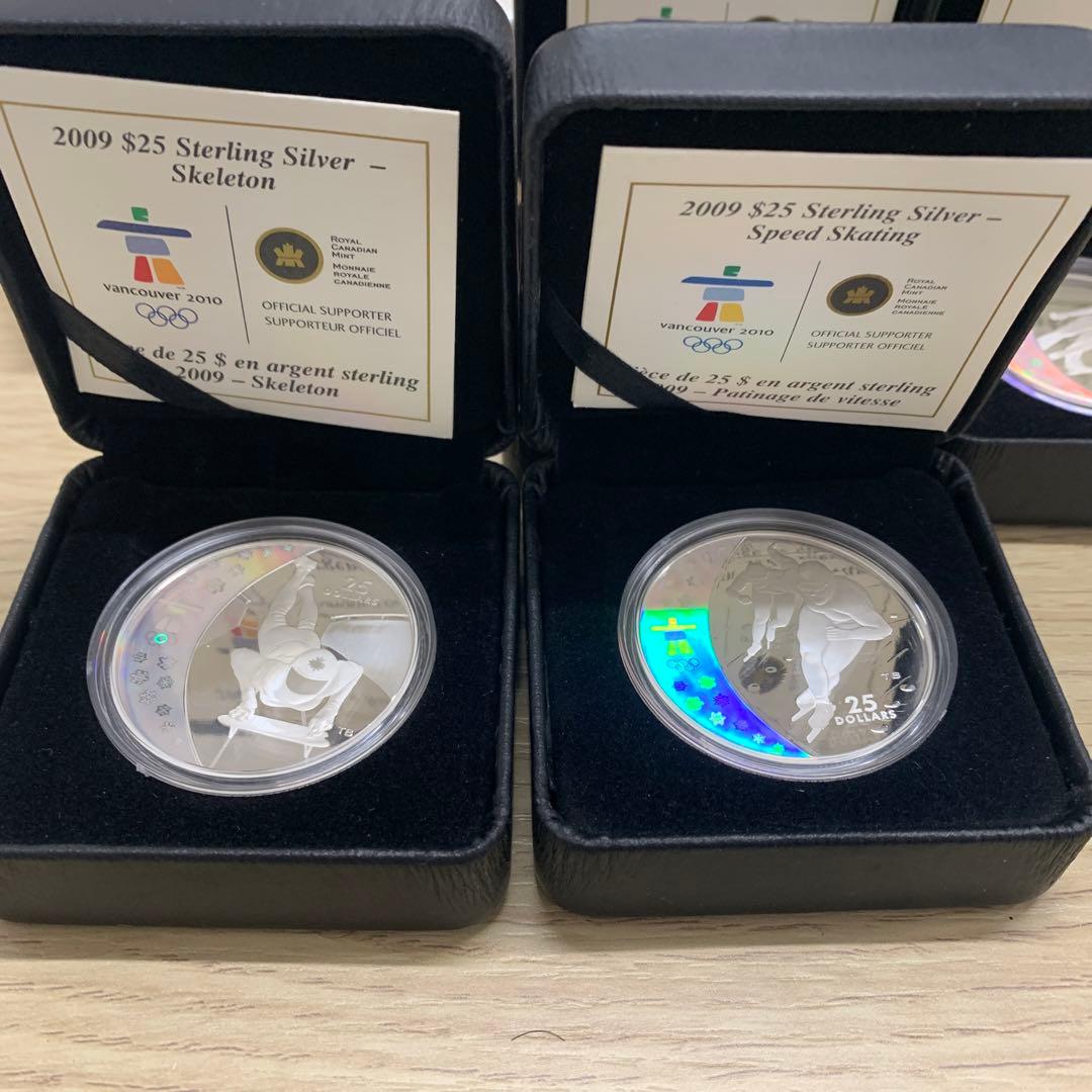 バンクーバー2010オリンピック 公式記念 25ドル ホログラム銀貨 4種