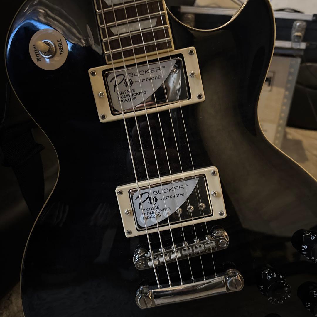 ギブソンケース付き Fシリアル Epiphone レスポール ブラック