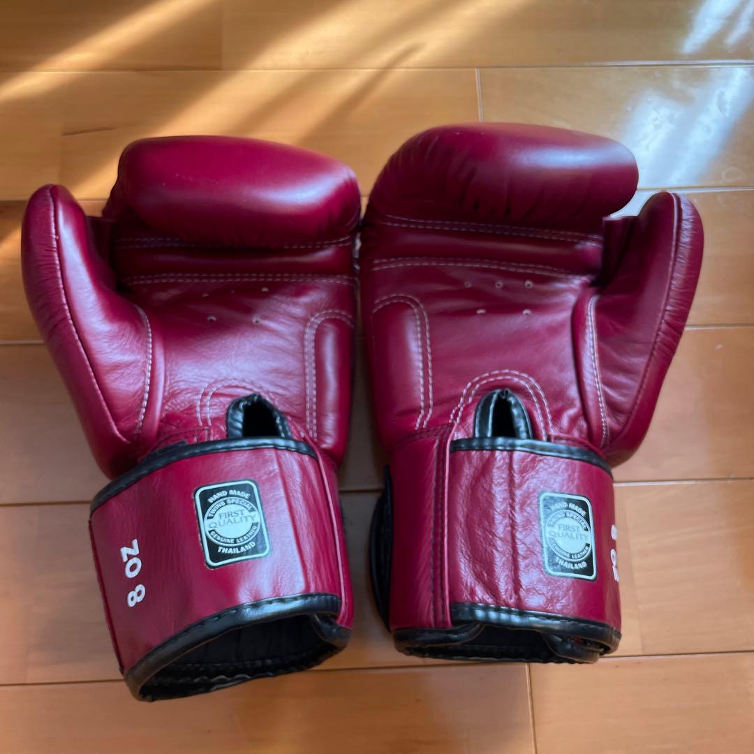 TWINS 本革 ボクシング グローブ 8オンス ワインレッド